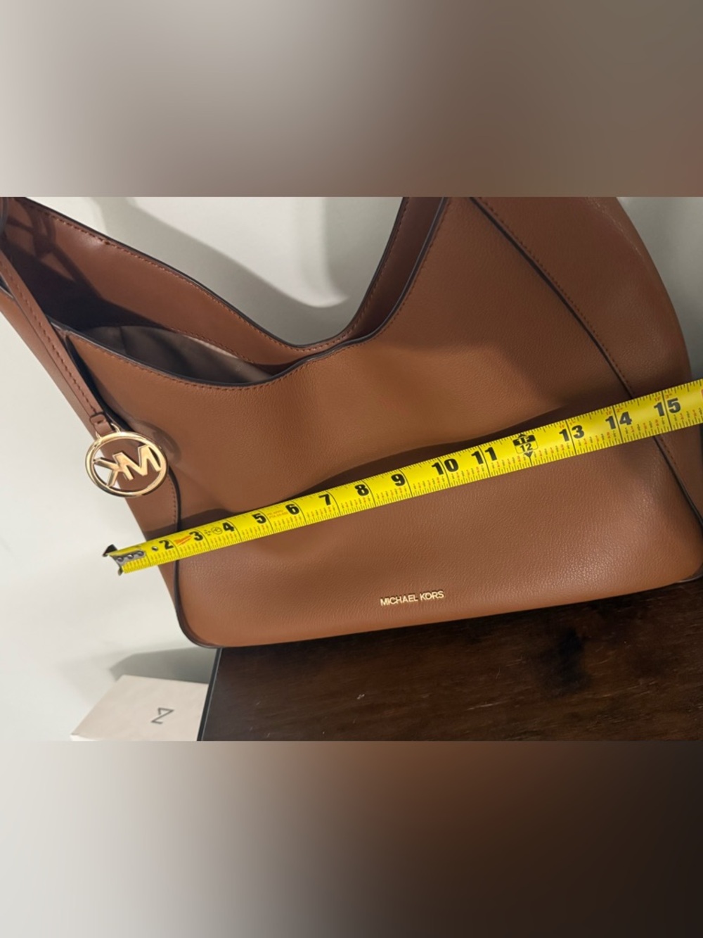 Michael Kors Raquel Large Hobo Shoulder Bag - Cognac Brown - Picture 2 of 4